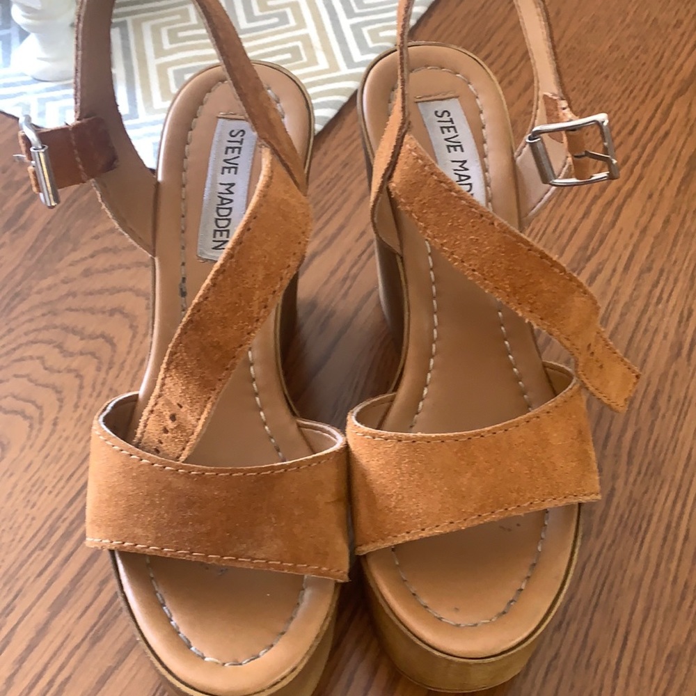 Steve Madden suede wedge platform sandals